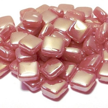 Ottoman 8 mm Iridescent Glass Mosaic, Rose Pink, 200 g