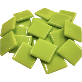 Pâte de Verre glasmosaikbitar 25 mm, Acid Green, 100 g