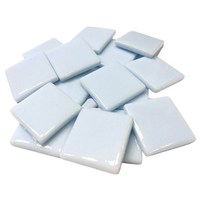 Pâte de Verre Glass Mosaic Tiles 25 mm, Baby Aqua Blue, 100 g