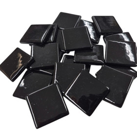 Pâte de Verre glasmosaikbitar 25 mm, Black Opal, 100 g