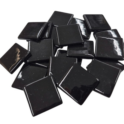 Pâte de Verre glasmosaikbitar 25 mm, Black Opal, 500 g