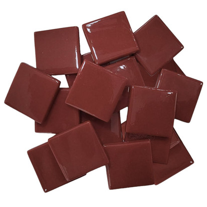 Pâte de Verre Glass Mosaic Tiles 25 mm, Bordeaux, 500 g