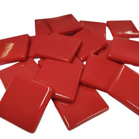 Pâte de Verre glasmosaikbitar 25 mm, Bright Red, 100 g