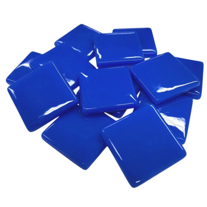 Pâte de Verre Glass Mosaic Tiles 25 mm, Brilliant Blue, 100 g