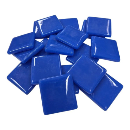 Pâte de Verre Glass Mosaic Tiles 25 mm, Brilliant Blue, 100 g