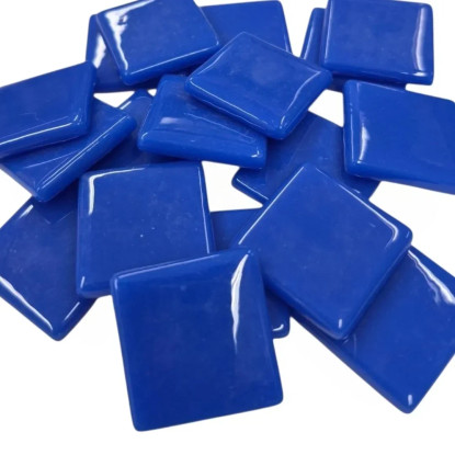 Pâte de Verre Glass Mosaic Tiles 25 mm, Brilliant Blue, 100 g