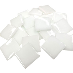 Pâte de Verre glasmosaikbitar 25 mm, Broken White, 100 g