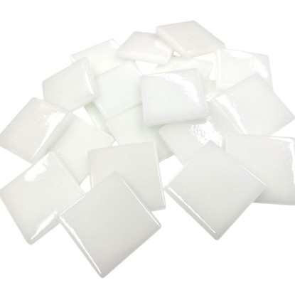Pâte de Verre -lasimosaiikkipalat 25 mm, Broken White, 500 g
