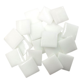 Pâte de Verre glasmosaikbitar 25 mm, Broken White, 100 g