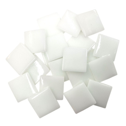 Pâte de Verre -lasimosaiikkipalat 25 mm, Broken White, 500 g