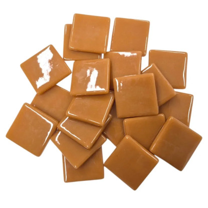 Pâte de Verre glasmosaikbitar 25 mm, Brown Sugar, 500 g