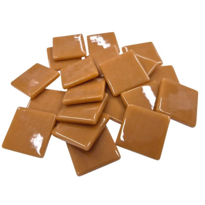 Pâte de Verre glasmosaikbitar 25 mm, Brown Sugar, 500 g