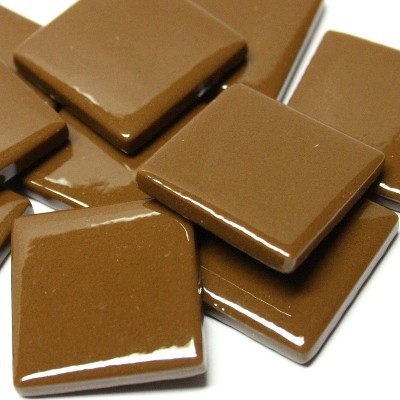 Pâte de Verre Glass Mosaic Tiles 25 mm, Coffee, 100 g