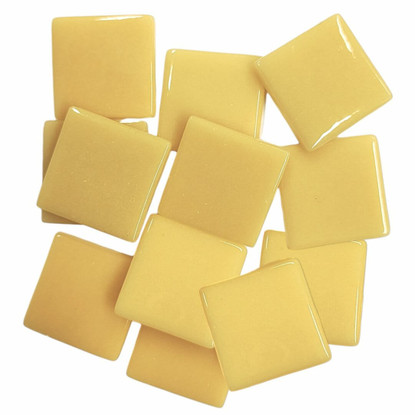 Pâte de Verre glasmosaikbitar 25 mm, Corn Yellow, 500 g