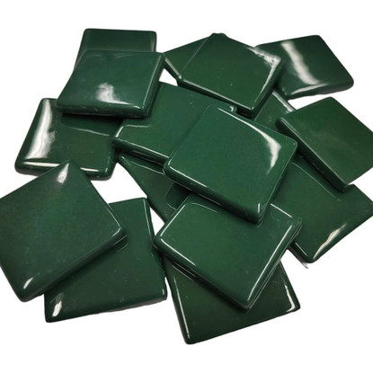 Pâte de Verre -lasimosaiikkipalat 25 mm, Dark Green, 100 g
