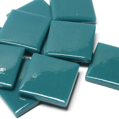 Pâte de Verre Glass Mosaic Tiles 25 mm, Dark Teal, 100 g