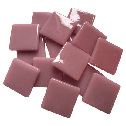 Pâte de Verre Glass Mosaic Tiles 25 mm, Deep Rose, 500 g