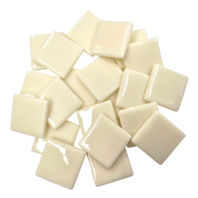 Pâte de Verre glasmosaikbitar 25 mm, Ivory, 100 g