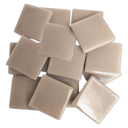 Pâte de Verre glasmosaikbitar 25 mm, Khaki Grey, 100 g