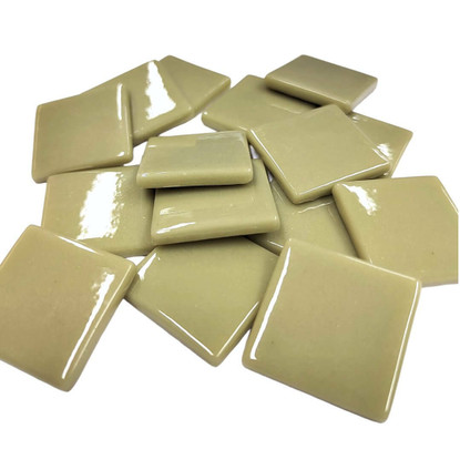 Pâte de Verre glasmosaikbitar 25 mm, Light Olive, 100 g