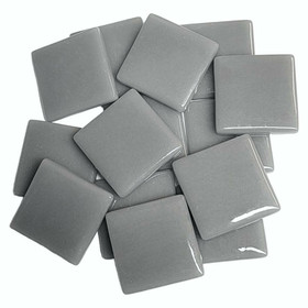 Pâte de Verre glasmosaikbitar 25 mm, Mid Grey, 500 g
