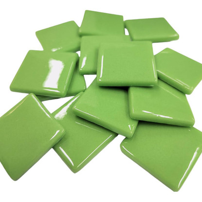 Pâte de Verre Glass Mosaic Tiles 25 mm, New Green, 100 g