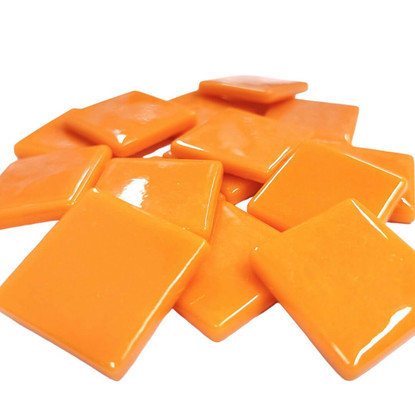 Pâte de Verre glasmosaikbitar 25 mm, Orange Opal, 100 g