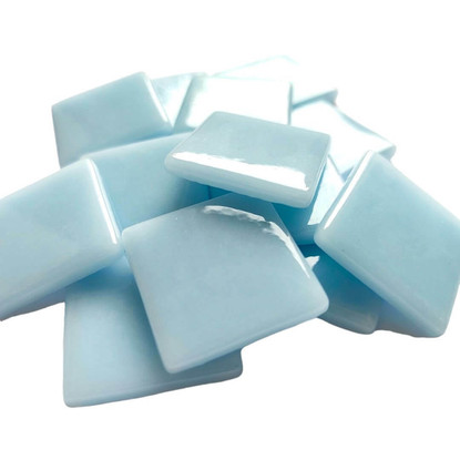 Pâte de Verre glasmosaikbitar 25 mm, Pale Aqua Blue, 100 g