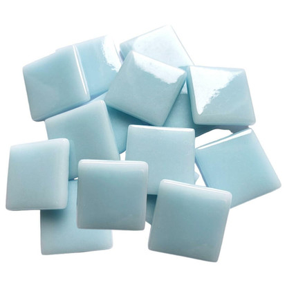 Pâte de Verre Glass Mosaic Tiles 25 mm, Pale Aqua Blue, 500 g