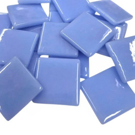 Pâte de Verre glasmosaikbitar 25 mm, Pale Blue, 100 g