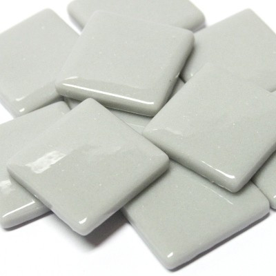 Pâte de Verre Glass Mosaic Tiles 25 mm, Pale Grey, 100 g
