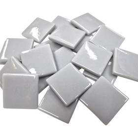 Pâte de Verre glasmosaikbitar 25 mm, Pale Grey, 100 g