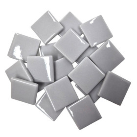 Pâte de Verre glasmosaikbitar 25 mm, Pale Grey, 100 g
