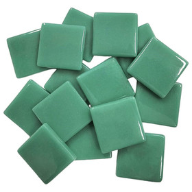 Pâte de Verre glasmosaikbitar 25 mm, Teal, 500 g