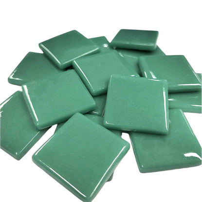 Pâte de Verre glasmosaikbitar 25 mm, Teal, 100 g