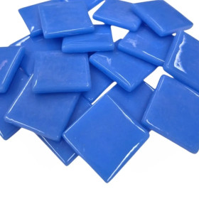 Pâte de Verre glasmosaikbitar 25 mm, True Blue, 100 g
