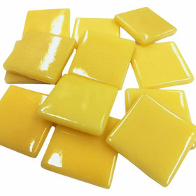 Pâte de Verre glasmosaikbitar 25 mm, Yellow Opal, 100 g