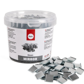 Spegelmosaik 1x1 cm, silver, 2 mm tjock, 1 kg (ca 2000 st)