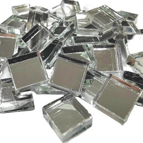 Peilimosaiikki Premium 1x1 cm, hopea 4 mm, 50 g (n. 58 palaa)