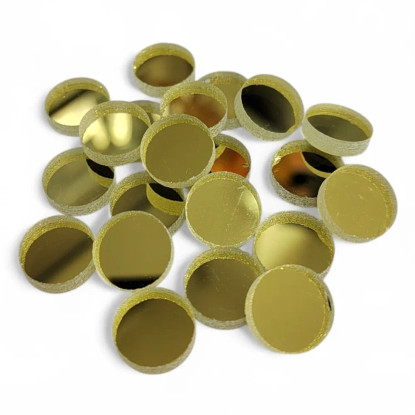 Mirror Mosaic, Gold, Round, 12 mm, 500 g