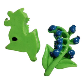 Blomsterdekor, Blå, 2 st