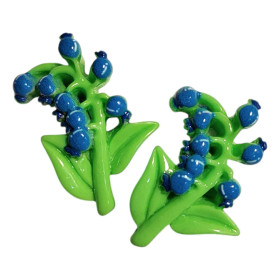 Blomsterdekor, Blå, 2 st