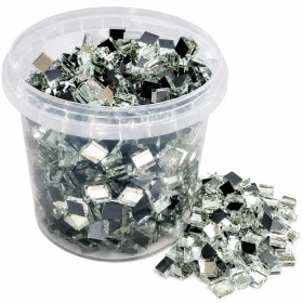 Spegelmosaik Premium 1x1 cm silver 4 mm, 1 kg (1160 st)