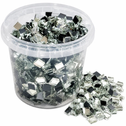 Premium Mirror Mosaic 1x1 cm silver 4 mm, 1 kg (1160 pcs)