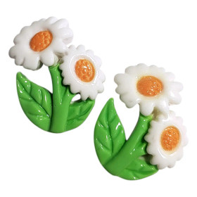 Flower decoration, White, 2 pcs
