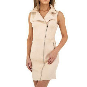 Beige vetoketjumekko