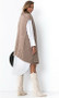 Pitkä neulottu Delux liivi, beige tai valkoinen, ONE SIZE