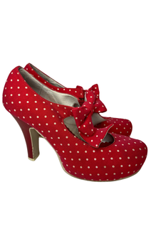 Lola Ramona Polka Dot punaiset korkokengät (38)