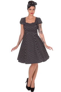 Dolly and Dotty Claudia Black White Polka Dot kellomekko