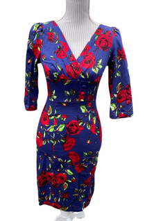 Hearts and Roses ruusukuvioinen kynämekko (UK8/XS)